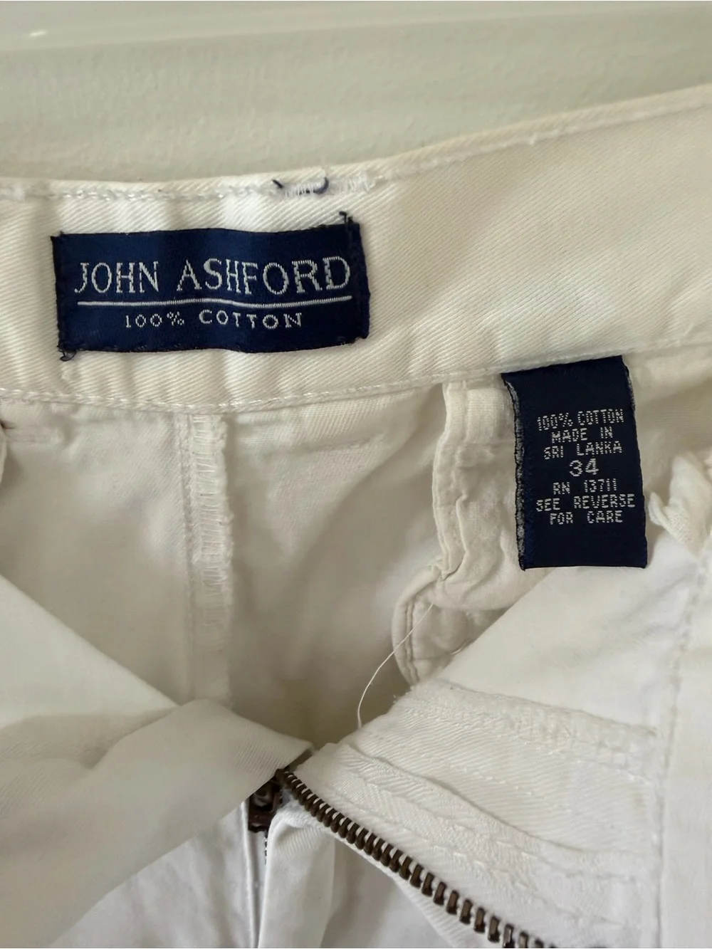 John Ashford Cream-White Men's Flat Front Shorts